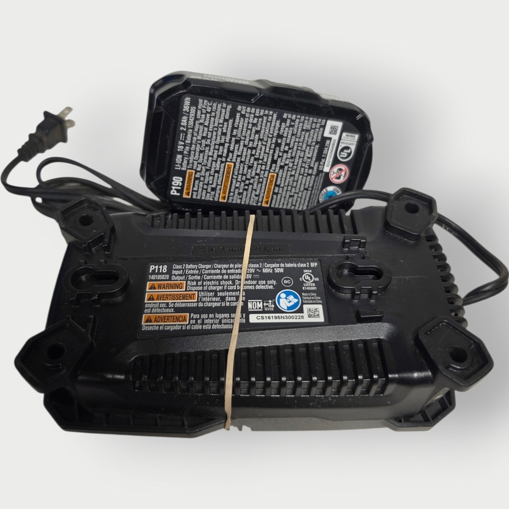 Ryobi One+ 18V 2Ah Lithium-Ion Battery, and charger P190 TESTED WORKS OEM - Picture 4 of 4